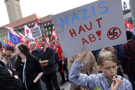 Protest gegen Nazi-Aufmarsch in Berlin
