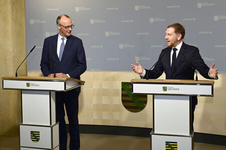 Antrittsbesuch von Bundeskanzler Friedrich Merz im Freistaat Sachsen in Dresden